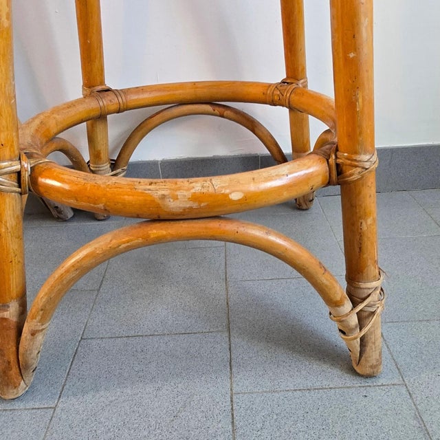 Vintage Rattan and Bamboo Bar Stools by Dirk van Sliedgert, 1950s, Set of 2 For Sale - Image 10 of 15
