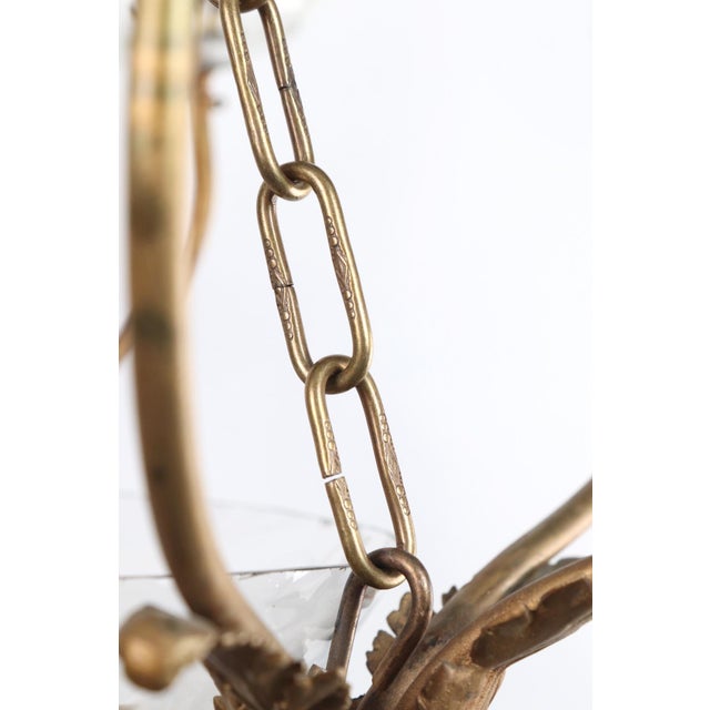Early 20th Century The Plaza Hotel Bronze Glass Bell Jar Ceiling Light For Sale - Image 12 of 12