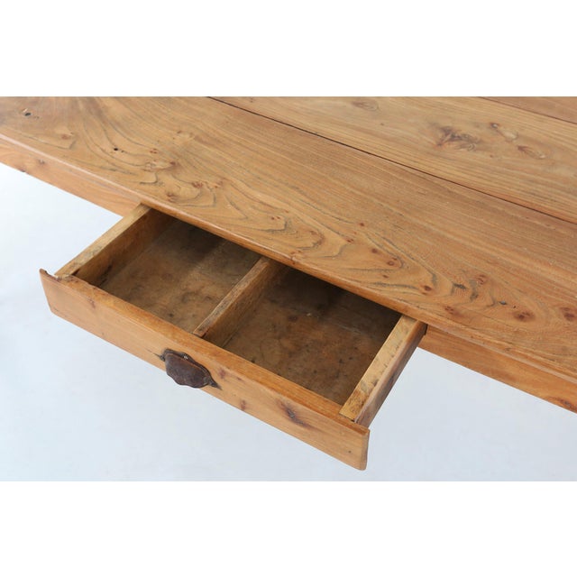 Rustic Elm Dining Table with Drawer, France, 1850s For Sale - Image 11 of 14