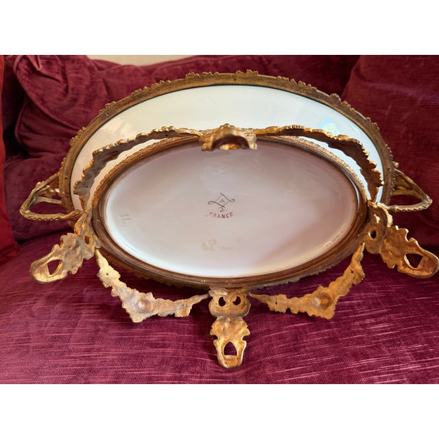 Antique French Sèvres Style Gilt Bronze Mounted Porcelain Centerpiece, Signed A. Collot, C. 1900 For Sale - Image 13 of 15