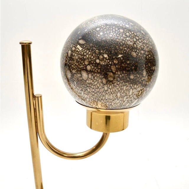 Bergboms Vintage Swedish Brass and Glass Table Lamps from Bergboms, 1970s, Set of 2 For Sale - Image 4 of 7