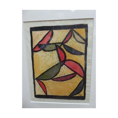 Maria Rajecka, Pair of Expressive Composition, 1950, Watercolor, Framed For Sale - Image 9 of 13