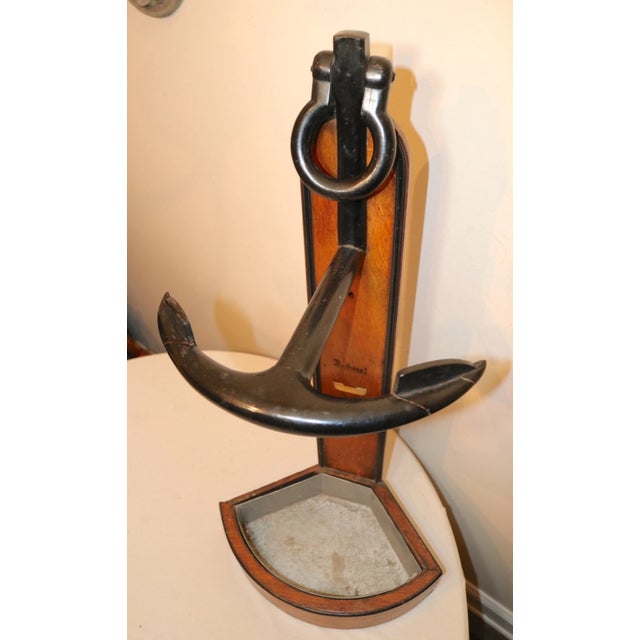 19th Century Rare Antique 1800's J Hope Handmade Anchor Nautical Umbrella Cane Holder Stand For Sale - Image 5 of 12