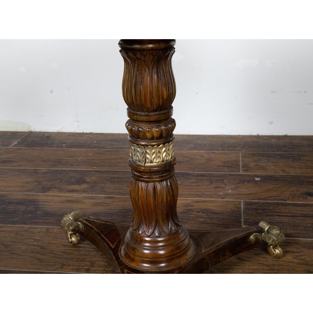 English Regency Period 19th Century Mahogany Side Table with Grey Marble Top For Sale - Image 9 of 10