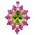 3.51 Carat Natural Peridot Sapphire Diamond Rose Gold Cocktail Ring This beautiful ring has an Pear Cut Peridot that...