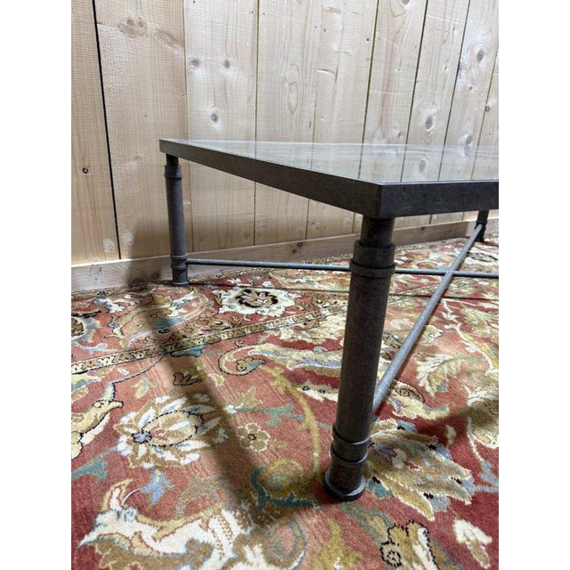 Coffee Table in Iron and Glass, 1980 For Sale - Image 6 of 7