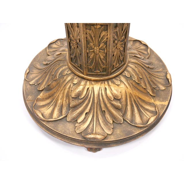 Gilt-Bronze & Carved Wood Floor Lamp, Made in Italy, Mid-to-Late 19th Century For Sale - Image 9 of 16