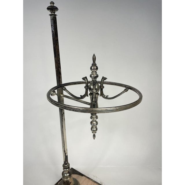 Pink Liberty Umbrella Holder in Pink Marble and Silver Metal, 1920s For Sale - Image 8 of 15