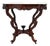 Oversized Antique Rococo Revival Floral Carved Walnut Marble Turtle Top Table For Sale
