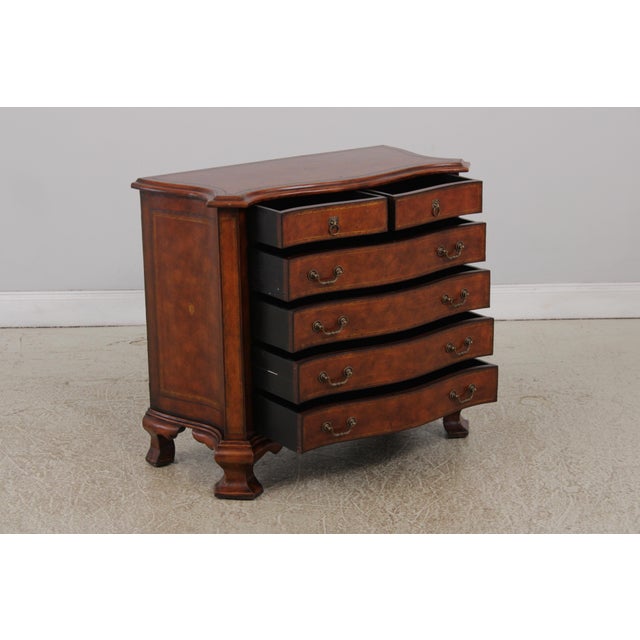 Maitland - Smith Maitland Smith Leather Wrapped Bachelors Chest For Sale - Image 4 of 12