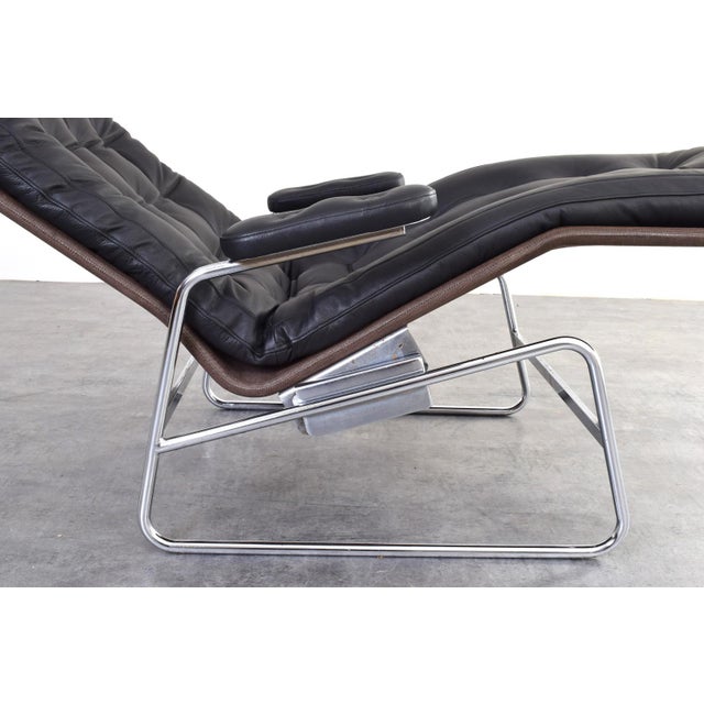 Bauhaus Model Fenix Chaise Lounge in Leather and Chrome by Sam Larsson for Dux, 1960s For Sale - Image 11 of 17