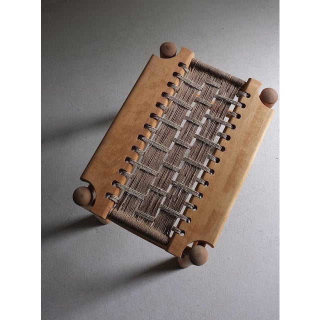 French Woven Seat Stool, 1960s For Sale - Image 6 of 10