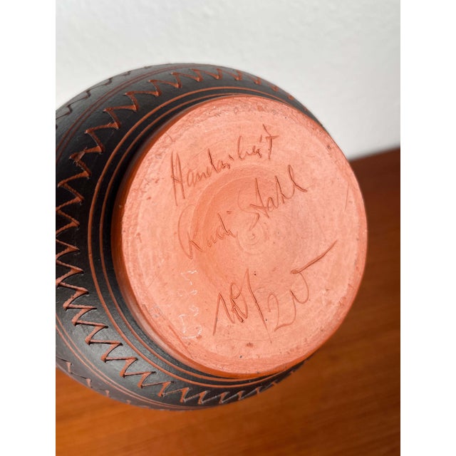 Ceramic Large Mid-Century Modern German Studio Pottery Vase from Rudi Stahl, 1960s For Sale - Image 7 of 8