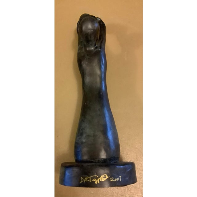 Wood Mom Holding Up Baby Figurine Statue For Sale - Image 7 of 8