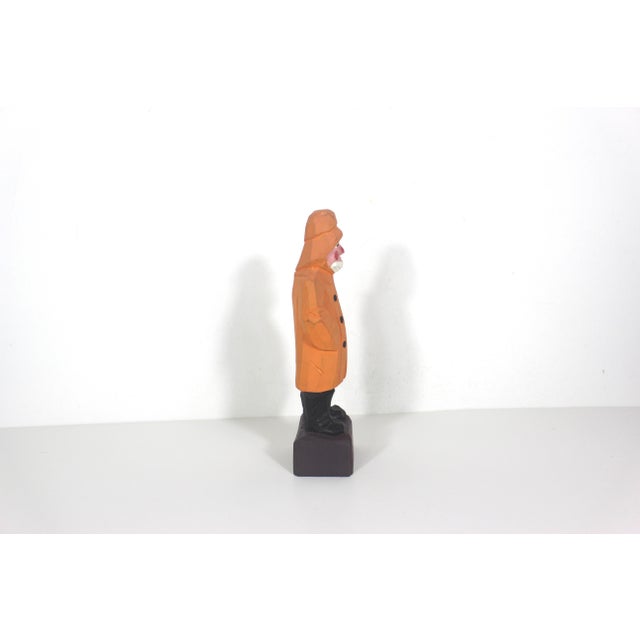 Vintage Hand Carved Wood Captain Fisherman Folk Art For Sale - Image 4 of 8