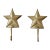 Mid 20th Century Christmas Solid Brass Star Shaped Stocking Hook— a Pair For Sale