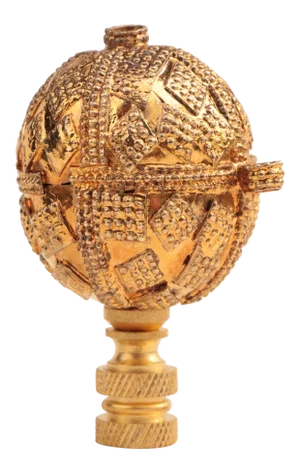 Golden Studded Tribal Bead Lamp Finial