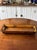 Late 20th Century Vintage Wooden Platter Woven Bamboo Long Bar Tray 17.5" For Sale - Image 5 of 8