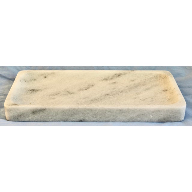 Italian Cloudy Gray Marble Tray 12 inch x 6 inch x 1 inch. Ideal item to display your favorite decorative objects, plants,...