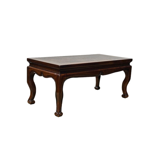 15" Brown Wood Rectangular Cabriole Style Claw Legs Display Stand Riser For Sale - Image 4 of 5