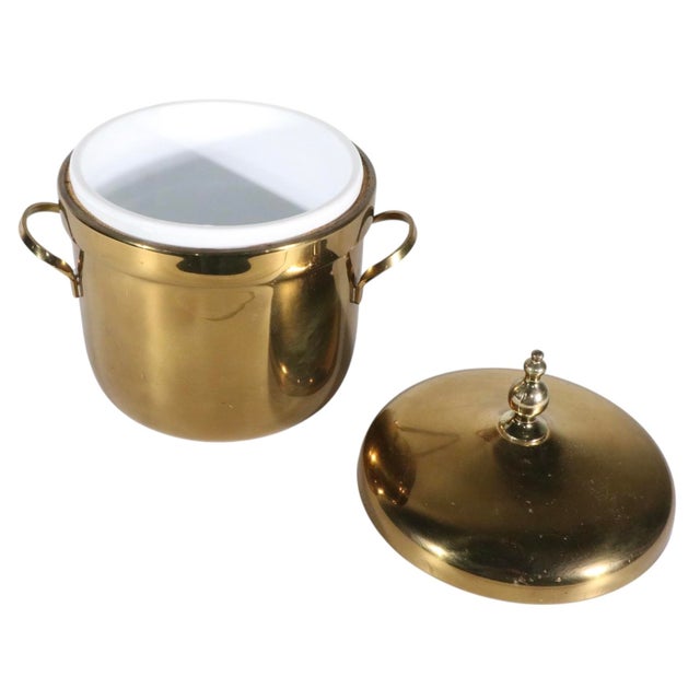 Gorham Mid 20th Century Hollywood Regency F B Rodgers Brass Ice Bucket For Sale - Image 4 of 11