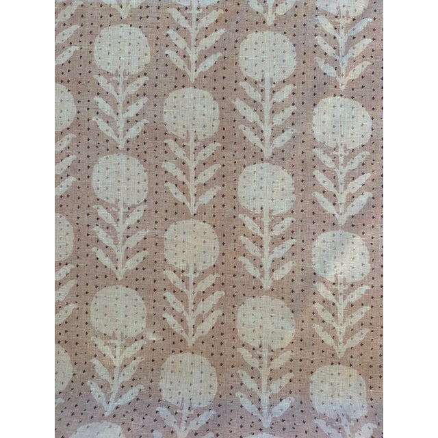 Traditional Clay / McLaurin & Piercy Zinnia Blush 100% Belgian Linen Fabric 1 1/2 Yards For Sale - Image 3 of 5