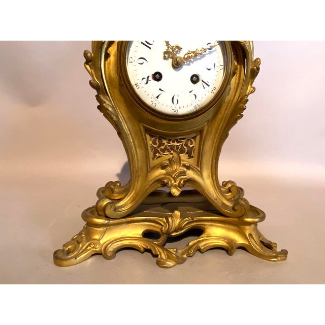 19th C French Louis XV Ormolu Bronze Mantel Clock S. Marti For Sale - Image 16 of 18