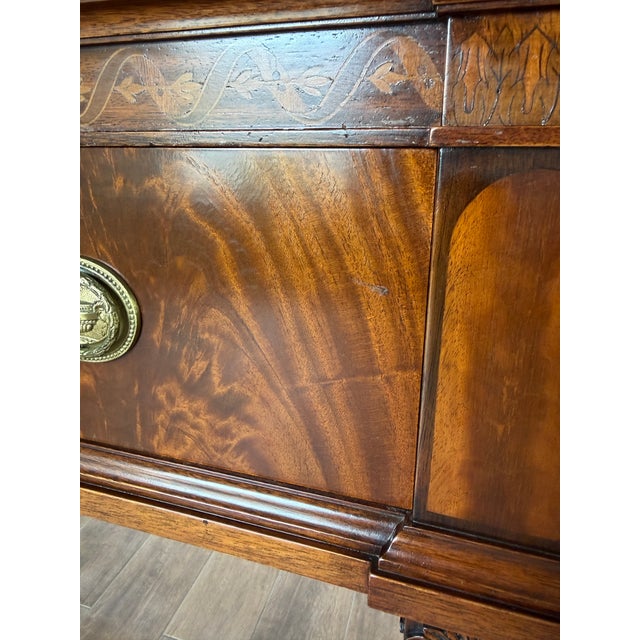 1940s Joseph Gerte Custom Demilune Inlaid Mahogany Server or Sideboard For Sale - Image 11 of 12
