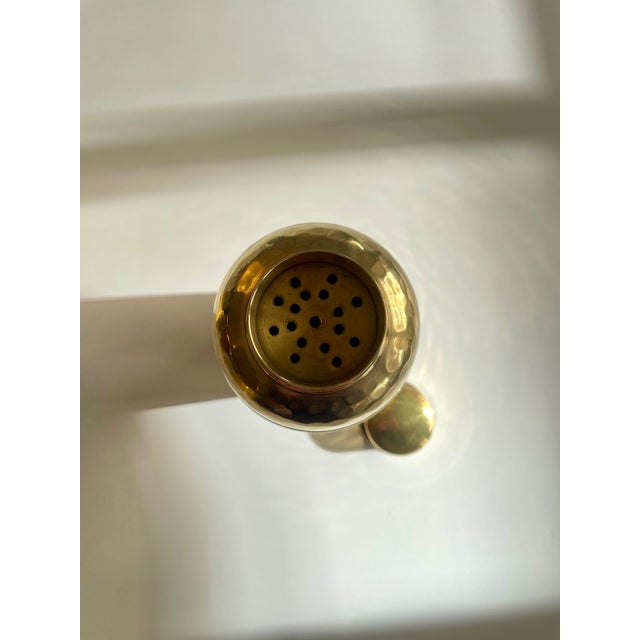 1950s MCM Brass Cocktail Shaker in Hammered Finish, 1950s For Sale - Image 5 of 13