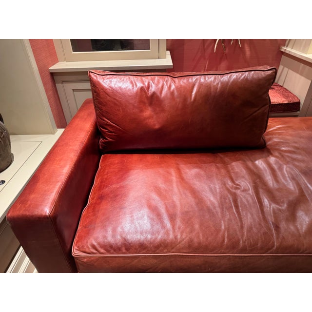 Contemporary Classic Ralph Lauren Sofa in Cognac Leather For Sale - Image 3 of 12