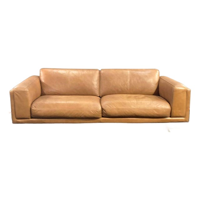 Copenhagen Furniture Nobu Caramel Leather Sofa For Sale