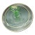 Antique Early 20th Century Center Handle Green Depression/Uranium Glass Serving Platter For Sale