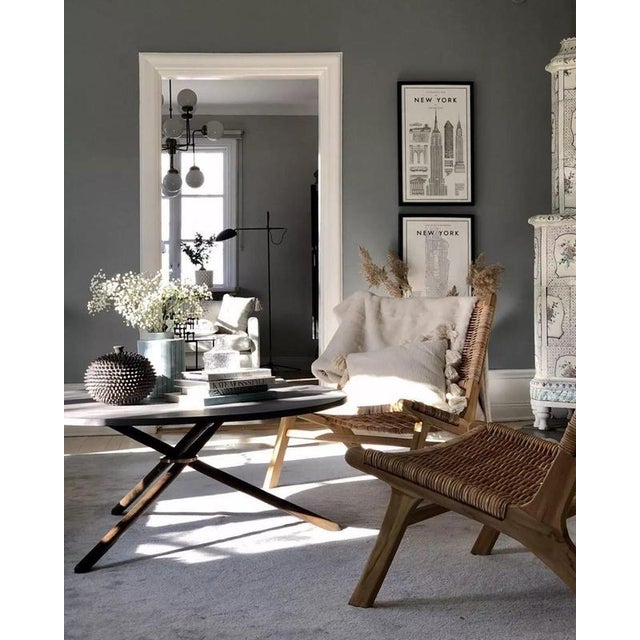 Edda Dark Concrete Top and Dark Oak Legs Coffee Table by Eberhart Furniture For Sale - Image 4 of 12