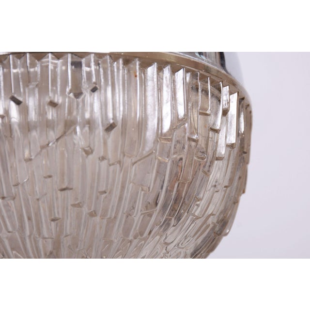 1960s Mid-Century Chandelier in Chrome, Steel and Glass, Rewired, Italy, 1960s For Sale - Image 5 of 9