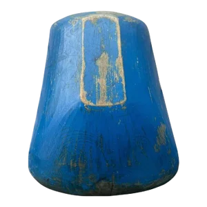 19thC Original Robin Egg Blue Dough Bowl From New England
