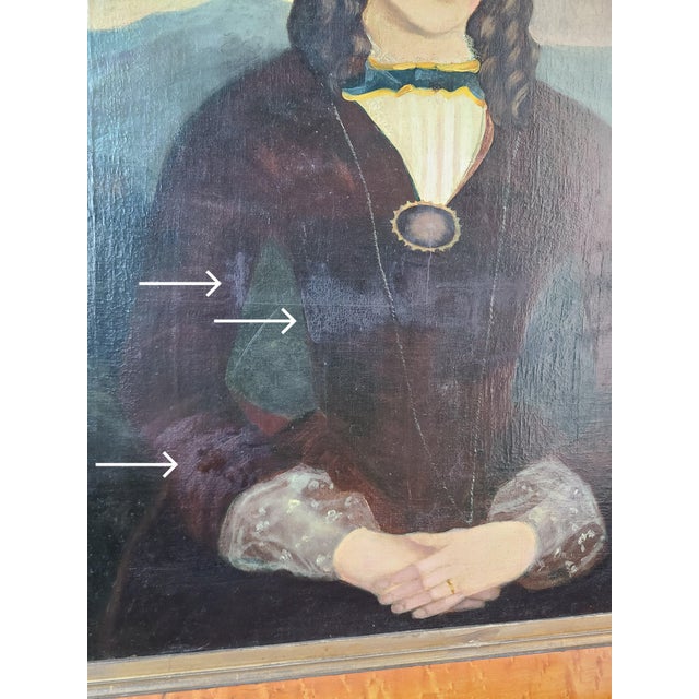 Antique 19th C. Oil Painting Folk Art Portrait in the Style of William Matthew Prior For Sale - Image 16 of 16