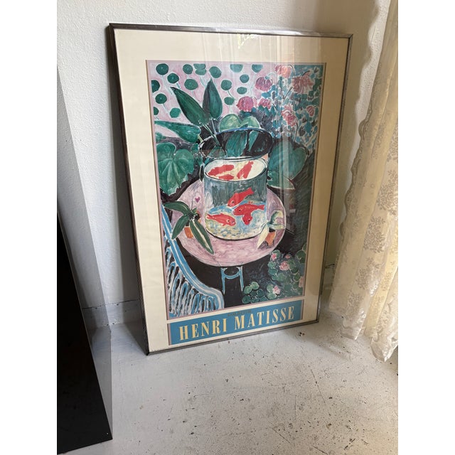 1980s Henri Matisse Vintage Goldfish Framed 1987 Lithograph Print/Poster For Sale - Image 5 of 6