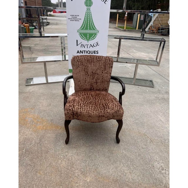 Vintage Leopard Print Cushioned Wooden Chair For Sale - Image 9 of 10