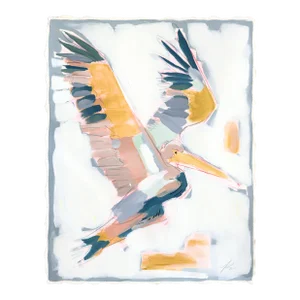 Wind in My Hair - Abstract Bird Painting on Paper Original Artwork by Kellie Newsome