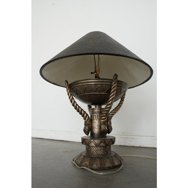 Metal Vintage Mediterranean Leeazanne Bronze Table Lamp For Sale - Image 7 of 13