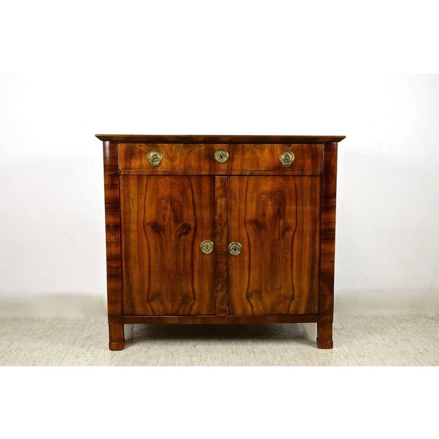 Marvellous 19th century nut wood trumeau commode from the famous Biedermeier period in Austria around 1830. Beautifully...