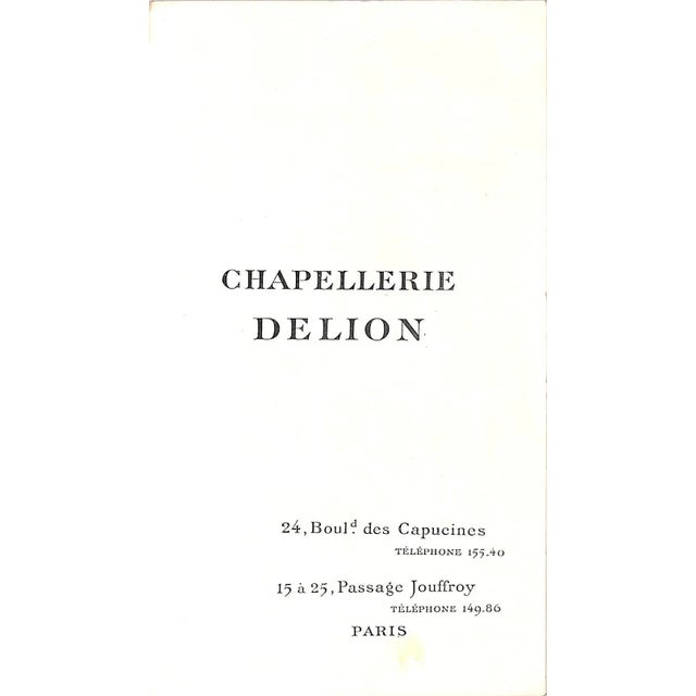 [28] pp. 1903 8" x 4 3/4" A turn-of-the-century trade catalogue from the prestigious Paris hatmakers Delion. Delion was...