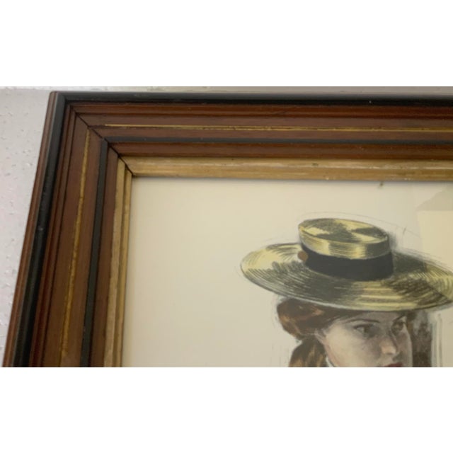 1900s Framed Harrison Fisher Lithograph “A Sketch” For Sale In Naples, FL - Image 6 of 7