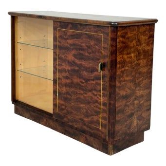 Art Deco Bar Cabinet in Birch For Sale