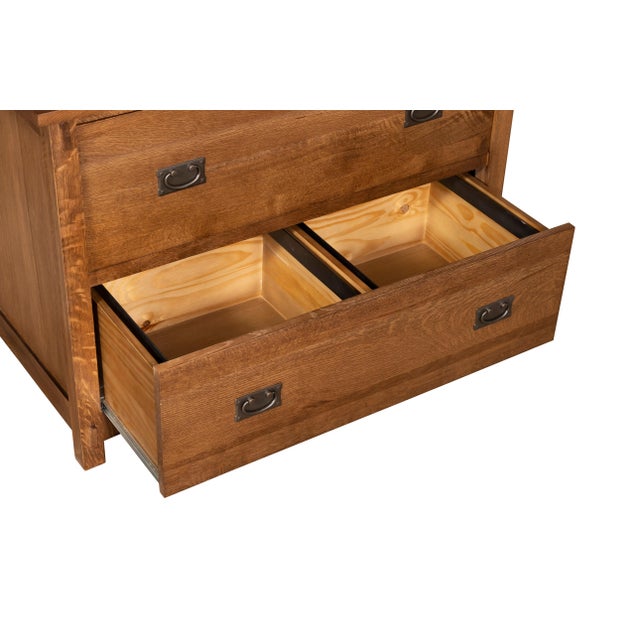 Mission Oak 2-Drawer Lateral File Cabinet – Walnut Stain | in Stock & Ready to Ship For Sale - Image 4 of 12