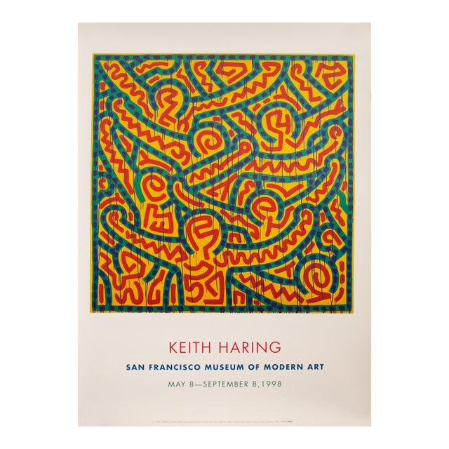1998 Keith Haring Poster, San Francisco Museum of Modern Art For Sale