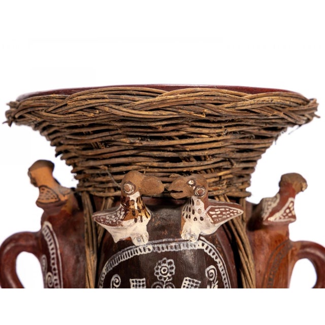 工芸品 Peruvian Quenua harvest pottery Whimsy Peruvian Folk Art Pottery Sculpted Terracotta Wicker