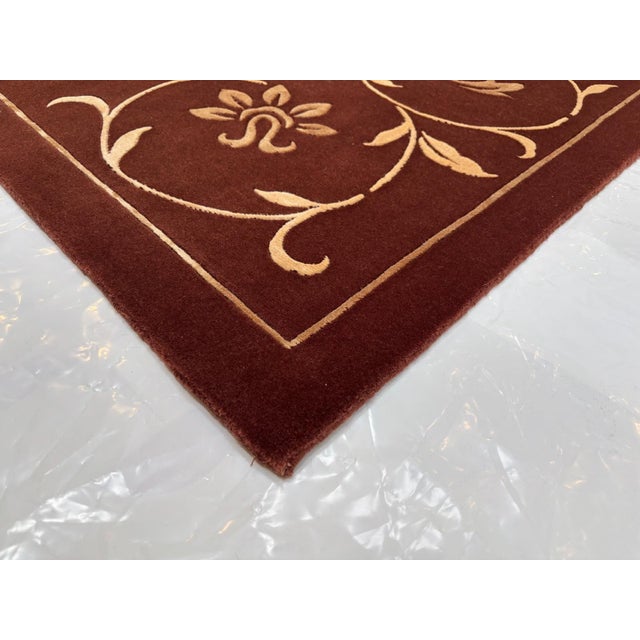 1980s Silk and Wool Nepalese Rug , 8'6" X 11'6" For Sale - Image 4 of 4