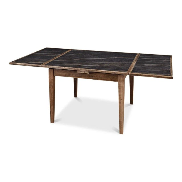 An Italian-style table converts from a square 41" game table to a larger 76" long dining table. This unique table has a...