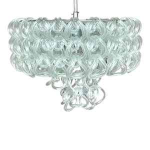Vintage Italian Angelo Mangiarotti “Giogalli” Glass Rings Chandelier